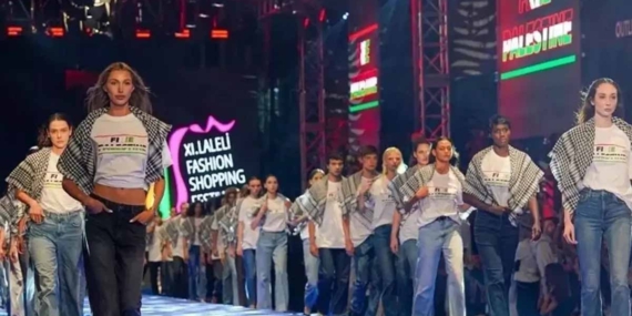 Laleli’de 60 modelden Filistin’e etkileyici destek mesajı