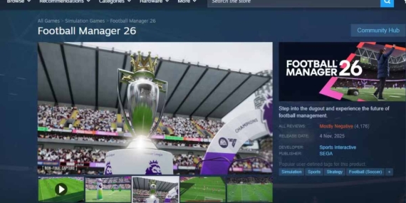 Football Manager 26, yılın en düşük puanlı oyunu oldu