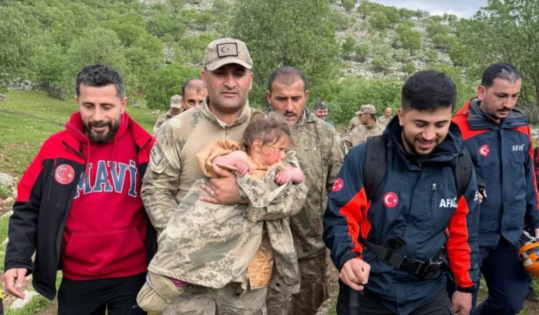 Batman'da kaybolan küçük Melike 17 saat sonra bulundu