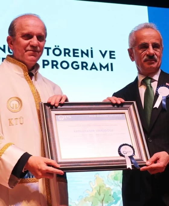 Uraloğlu'na KTÜ'den fahri doktora: Trabzon'a dev yatırımlar