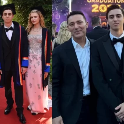 Mustafa Sandal ve Emina Jahovic oğullarının mezuniyetinde buluştu