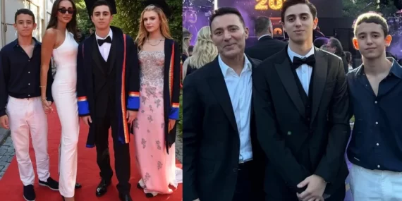 Mustafa Sandal ve Emina Jahovic oğullarının mezuniyetinde buluştu