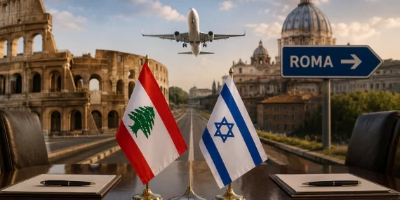 Lübnan ve İsrail tarihi zirve için Roma'da masaya oturuyor
