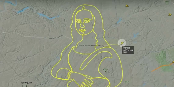 Gökyüzüne Mona Lisa çizdi: "Pilot Picasso" dünyayı büyüledi