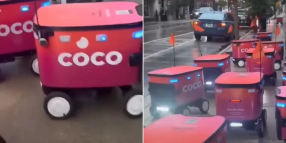 Otomobilsiz trafik sıkışıklığı: Şikago'da teslimat robotları kaldırımı kilitledi