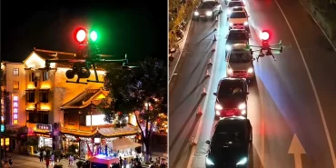 Trafik lambaları havaya kalktı: Çin'den drone'lu çözüm